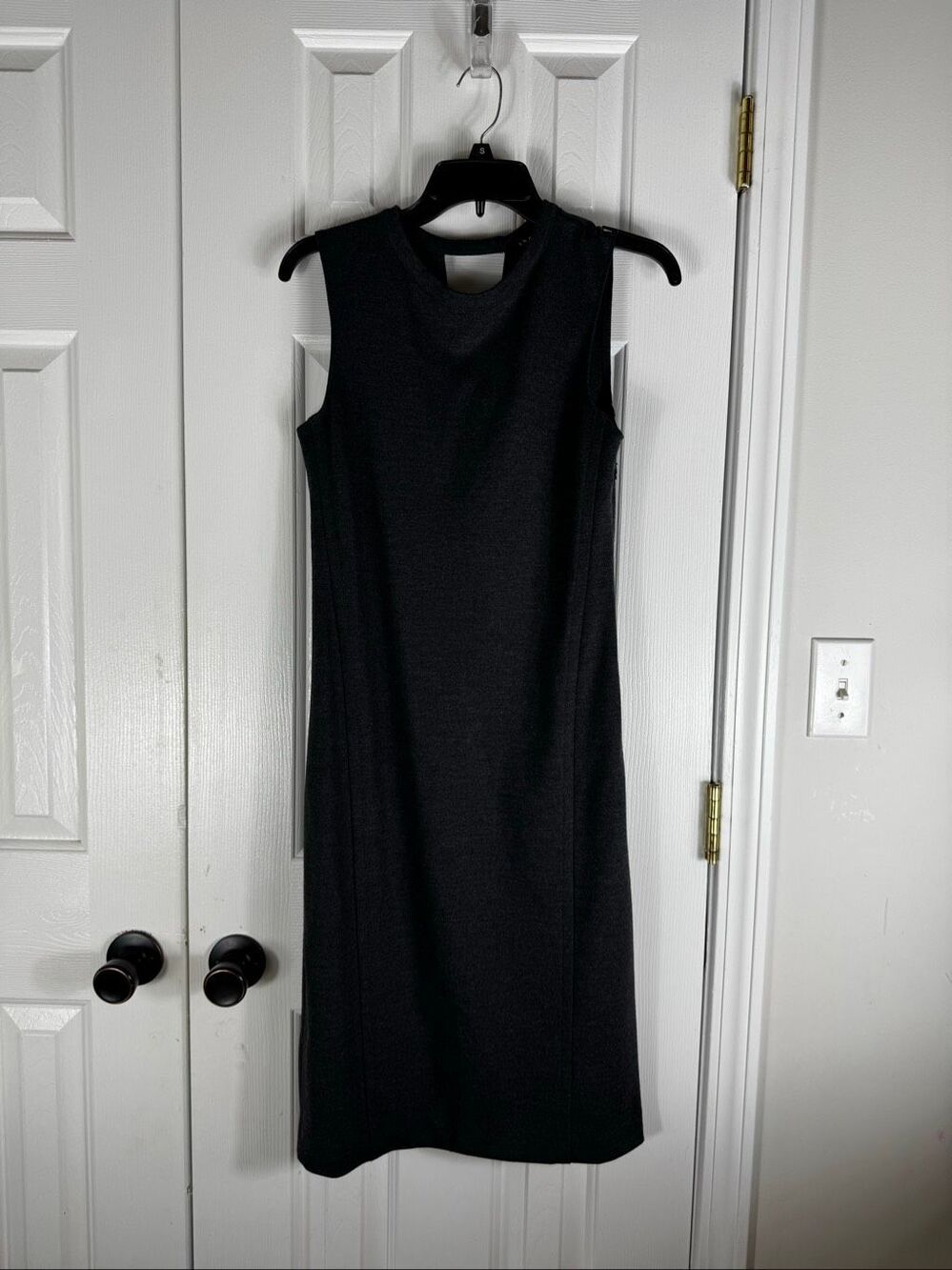 NWT Theory Gevel Jersey Flannel Womens Dark Charcoal Dress Size 6
